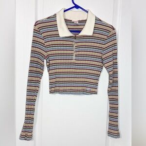 Vintage 90s Bongo Zip Polo Top Y2K Made in USA